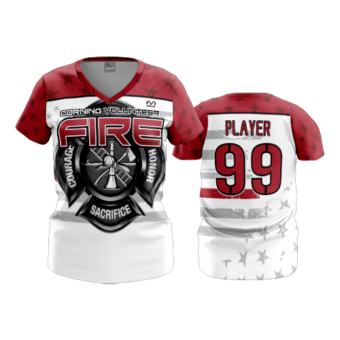 3753 WOMENS V NECK CORNING-FIRE-2