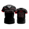 3283 WOMENS V NECK REDHAWKS-BLACK-12U-3