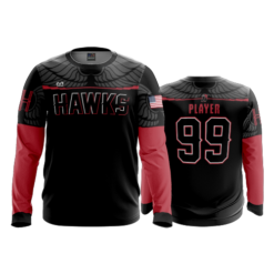 3283 MENS SPORT LONGSLEEVE REDHAWKS-BLACK-12U-3