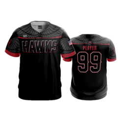 3283 MENS FULL BUTTON DOWN REDHAWKS-BLACK-12U-3