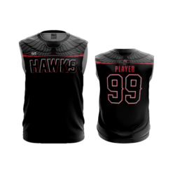 3283 MENS SPORT CREW NECK SLEEVELESS REDHAWKS-BLACK-12U-3