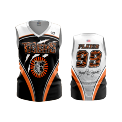 2217 WOMENS V NECK SLEEVELESS TIGERS-1