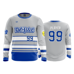 1986 MENS SPORT LONGSLEEVE DGP&E-GREY-ROYAL-WHITE