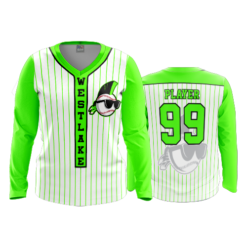 3762 WOMENS V NECK LONGSLEEVE WESTLAKE-FLO-GREEN-2-FLO INK + $5