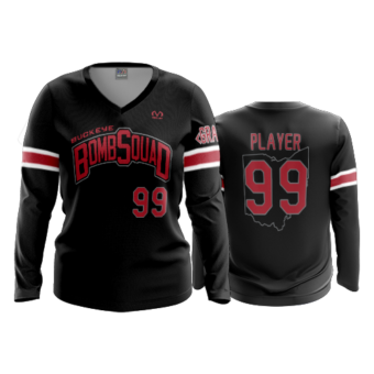 3486 WOMENS V NECK LONGSLEEVE BUCKEYE-BOMB-SQUAD-1