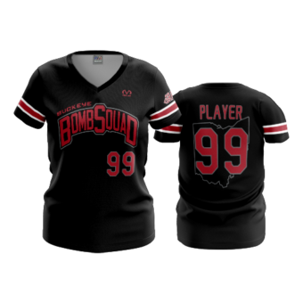 3486 WOMENS V NECK BUCKEYE-BOMB-SQUAD-1