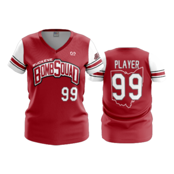 3486 WOMENS V NECK BUCKEYE-BOMB-SQUAD-3