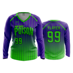 3773 WOMENS V NECK LONGSLEEVE MID-OHIO-POISON-1