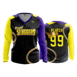 3777 WOMENS V NECK LONGSLEEVE ROYAL-SLUGGERS-1