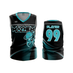 2500 WOMENS V NECK SLEEVELESS MIDWEST-MAYHEM-BLACK