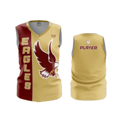 3784 WOMENS V NECK SLEEVELESS EAGLES-WRESTLING