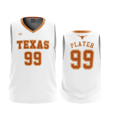 3782 UNISEX 1 PLY BASKETBALL V NECK TEXAS-LONGHORNS