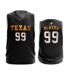3782 UNISEX 1 PLY BASKETBALL V NECK TEXAS-LONGHORNS