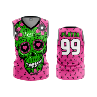 3781 WOMENS V NECK SLEEVELESS SUGAR-SKULL-POP-SLO