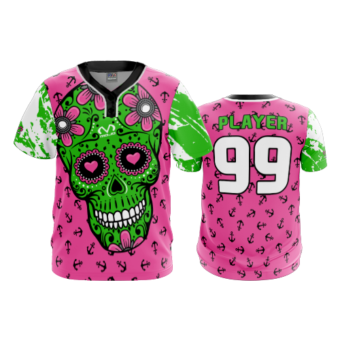 3781 MENS 2 BUTTON SCOOP NECK SUGAR-SKULL-POP-SLO