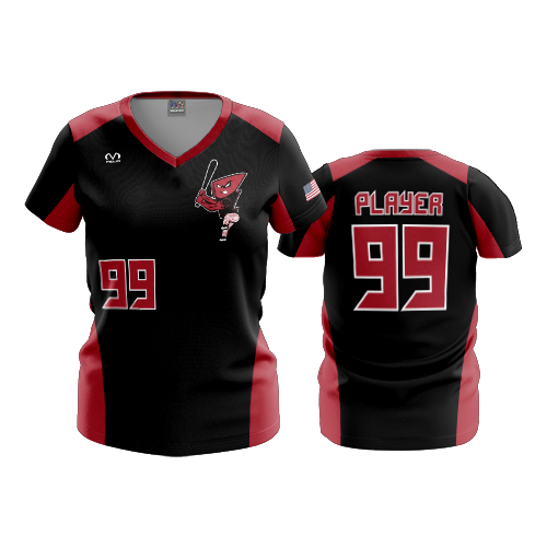 3185 WOMENS V NECK PIKETON-BASEBALL-1