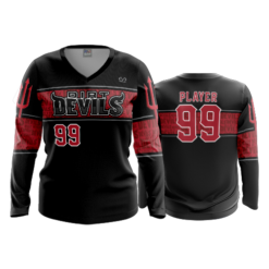 3796 WOMENS V NECK LONGSLEEVE DIRT-dEVILS-2