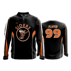 3257 UNISEX QUARTER ZIP RIBBED COLLAR LONGSLEEVE SIDERS-BBALL