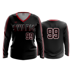 3225 WOMENS V NECK LONGSLEEVE SO-SWARM-1