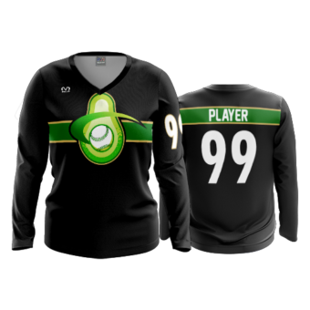 3425 WOMENS V NECK LONGSLEEVE RAGING-AVACADOS-1
