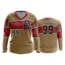 3796 WOMENS V NECK LONGSLEEVE GOLD-1
