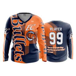 3800 WOMENS V NECK LONGSLEEVE EC-BULLETS-2