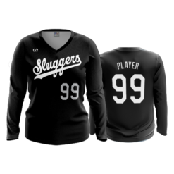 3797 WOMENS V NECK LONGSLEEVE SLUGGERS-1