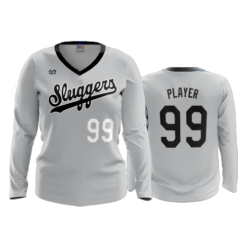 3797 WOMENS V NECK LONGSLEEVE SLUGGERS-2