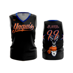 1368 WOMENS V NECK SLEEVELESS YAQUIS-BLK-BLU-SPIRIT