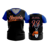 1368 WOMENS V NECK YAQUIS-BLK-BLU-SPIRIT