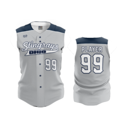 2275 WOMENS FULL BUTTON DOWN SLEEVELESS STINGRAYS-1