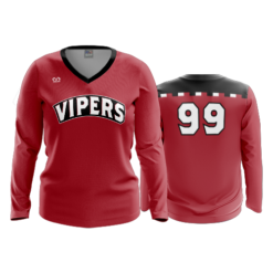 3818 WOMENS V NECK LONGSLEEVE VIPERS-BASKETBALL