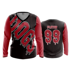 1375 WOMENS V NECK LONGSLEEVE DOGS-2