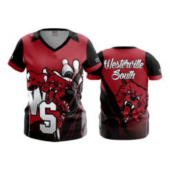 3817 WOMENS V NECK WESTERVILLE-S-BOWLING