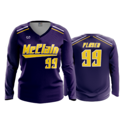 3829 WOMENS V NECK LONGSLEEVE MCCLAIN-TIGERS-1