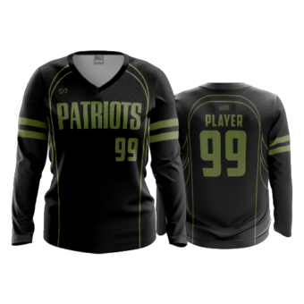 3841 WOMENS V NECK LONGSLEEVE PATRIOTS-USA-FP-1
