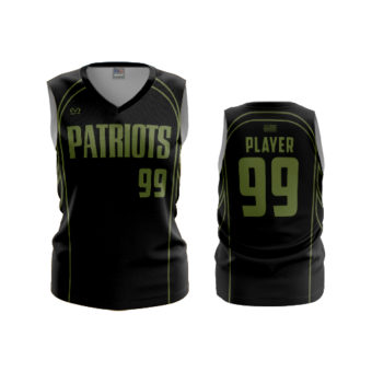 3841 WOMENS V NECK SLEEVELESS PATRIOTS-USA-FP-1