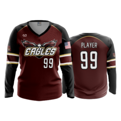 3848 WOMENS V NECK LONGSLEEVE NA-EAGLES-1