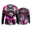 3858 WOMENS V NECK LONGSLEEVE CLOWN-PUNCHERS-1