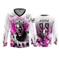 3858 WOMENS V NECK LONGSLEEVE CLOWN-PUNCHERS-2