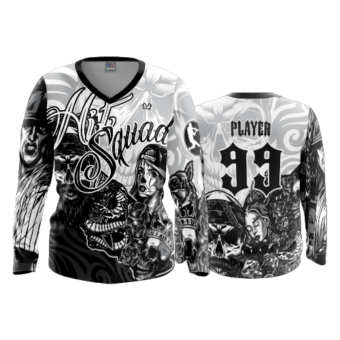 3834 WOMENS V NECK LONGSLEEVE HIT-SQUAD