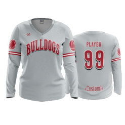 3855 WOMENS V NECK LONGSLEEVE NORTH-BAY-BULLDOGS-1