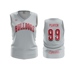 3855 WOMENS V NECK SLEEVELESS NORTH-BAY-BULLDOGS-1