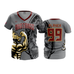 3852 WOMENS V NECK MUSTANGS-1