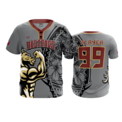 3852 MENS 2 BUTTON SCOOP NECK MUSTANGS-1