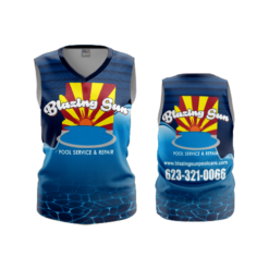 2974 WOMENS V NECK SLEEVELESS BLAZING-SUN-POOL