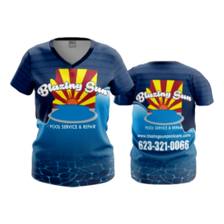 2974 WOMENS V NECK BLAZING-SUN-POOL