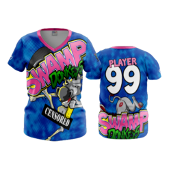 3830 WOMENS V NECK SWAMP-DONKEYS-1