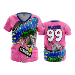 3830 WOMENS V NECK SWAMP-DONKEYS-2