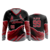 3674 WOMENS V NECK LONGSLEEVE CARDINALS-RED